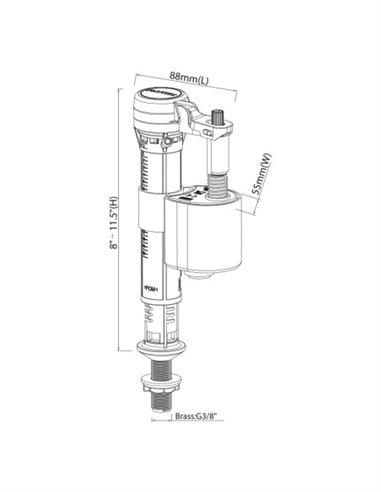 GRIFO FLOTADOR INFERIOR FLUTEC - BOLSA