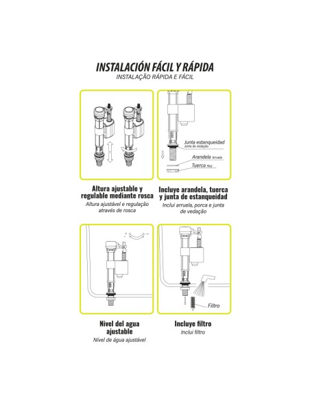 GRIFO FLOTADOR INFERIOR FLUTEC - CAJA