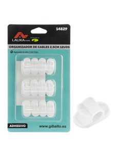 ORGANIZADOR DE CABLES ADHESIVO 12 UDS LAUXA HOME 2