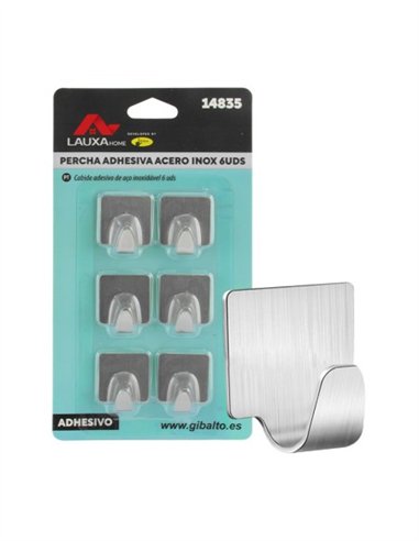 PERCHA MULTIFUNCION ADHESIVA CUADRADA LAUXA HOME