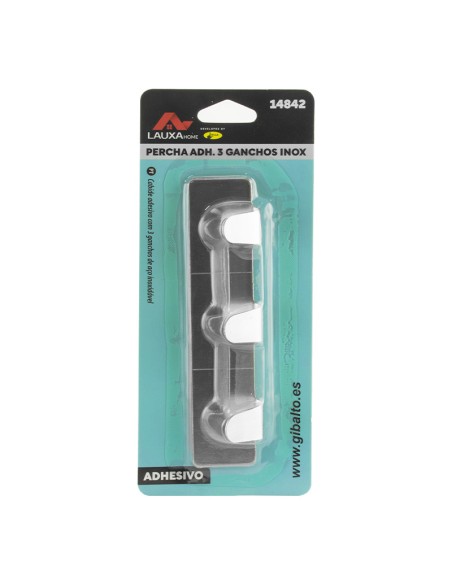 PERCHA ADHESIVA 3 GANCHOS LAUXA HOME