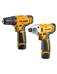 SET TALADRO ATORNILLADOR + ATORNILLADOR DE IMPACTO LI-ON 12V TOLSEN 2