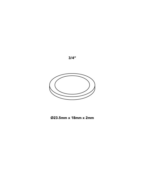 JUNTAS DE GOMA PLANAS BOLSA 100 UNIDADES - 3/4" - 23,5 X 18 X 2MM RACOR