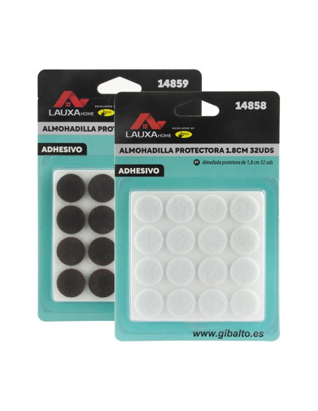 ALMOHADILLA PROTECTORA FIELTRO REDONDA LAUXA - 3.8 CM / 8 UDS / BLANCO