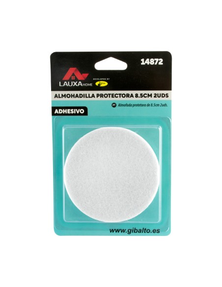 ALMOHADILLA PROTECTORA FIELTRO REDONDA LAUXA - 3.8 CM / 8 UDS / BLANCO