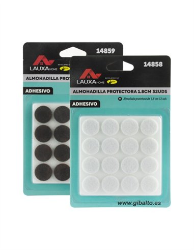ALMOHADILLA PROTECTORA FIELTRO REDONDA LAUXA - 8.5 CM / 2 UDS / BLANCO