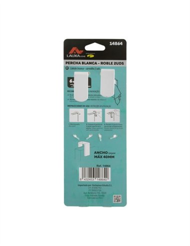 PERCHA PARA PUERTA 2UDS LAUXA HOME
