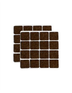ALMOHADILLA PROTECTORA FIELTRO CUADRADA LAUXA HOME - 1.8 CM / 32 UDS / MARRON
