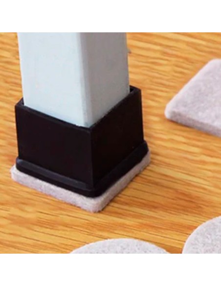 ALMOHADILLA PROTECTORA FIELTRO CUADRADA LAUXA HOME - 3.8 CM / 8 UDS / MARRON