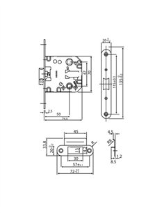 PICAPORTE L2000/47 INTHER - INOX. 2