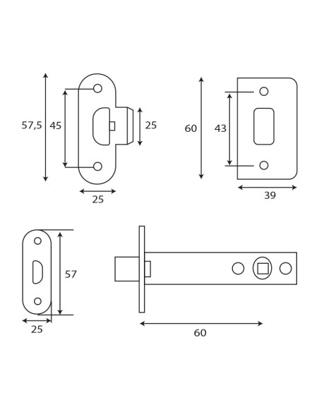 PICAPORTE TUBULAR L912 INTHER - HL CR