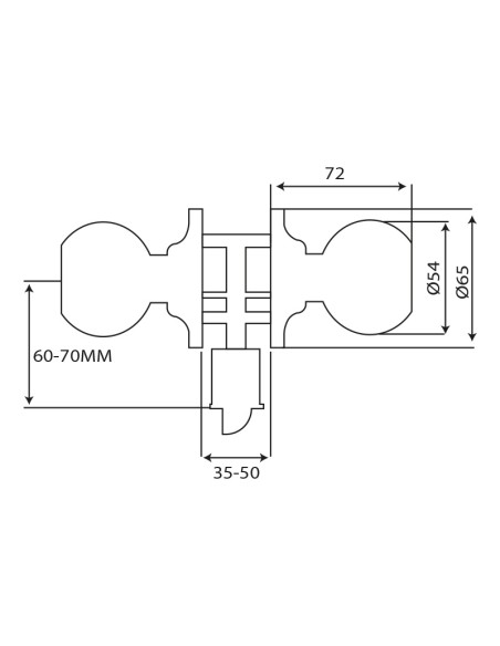 POMO BOLA 60/70MM PASO-PASO INTHER - INOX