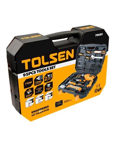 MALETIN HERRAMIENTAS Y TALADRO 95PZS TOLSEN