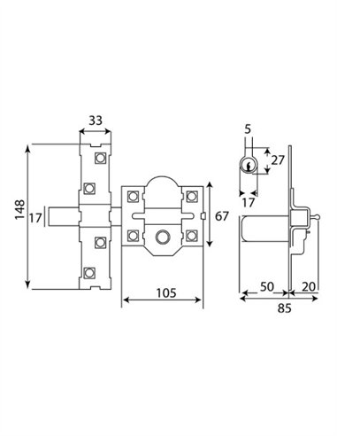 CERROJO L1101-R105  PINTADO INTHER