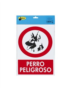 SEÑAL PVC 20X30 "PERRO PELIGROSO"