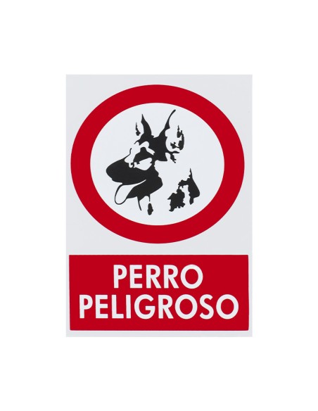 SEÑAL PVC 20X30 "PERRO PELIGROSO"