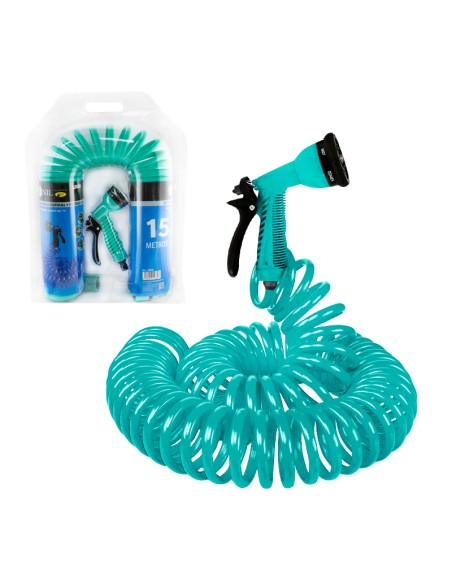 KIT MANGUERA ESPIRAL CON PISTOLA 7 FUNCIONES - 7.5M