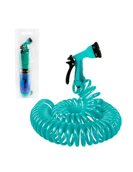 KIT MANGUERA ESPIRAL CON PISTOLA 7 FUNCIONES - 7.5M
