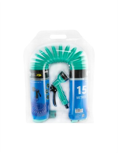 KIT MANGUERA ESPIRAL CON PISTOLA 7 FUNCIONES - 7.5M