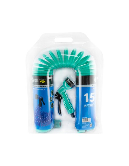 KIT MANGUERA ESPIRAL CON PISTOLA 7 FUNCIONES - 7.5M