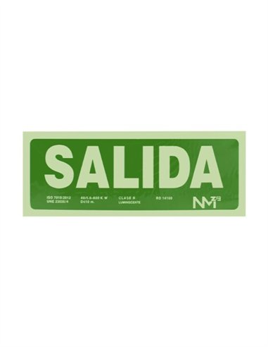 SEÑAL PVC FLUORESCENTE 11,3X30 "SALIDA"