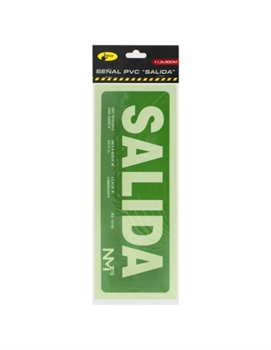 SEÑAL PVC FLUORESCENTE 11,3X30 "SALIDA"