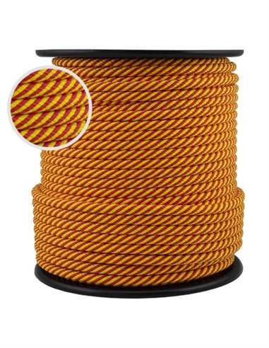 CUERDA HELICOIDAL AMARILLO Y ROJO - 10MM X 100M