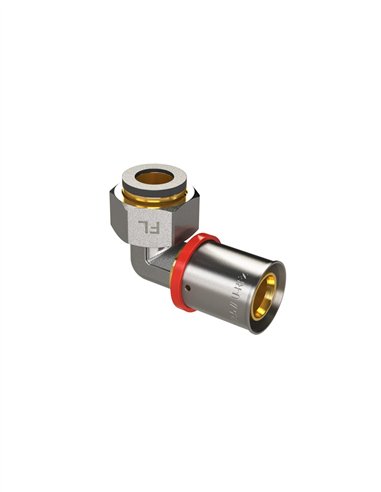 CODO TUERCA MOVIL HEMBRA MULTICAPA PRESS TIPO U-ROJO - Ø20X3/4"