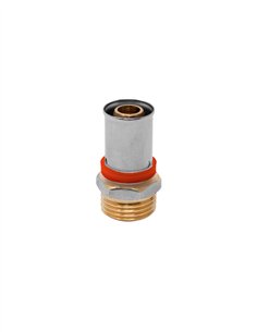 RACOR RECTO MACHO MULTICAPA PRESS TIPO U-ROJO - Ø16X1/2"