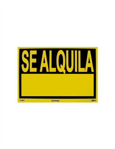 CARTEL 100X70 "SE ALQUILA" - NEGRO AMARILLO