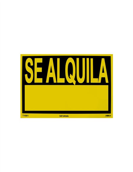 CARTEL 100X70 "SE ALQUILA" - NEGRO AMARILLO