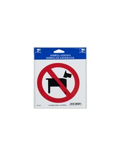 SEÑAL ADHESIVA 17X17 PROHIBIDO PERROS