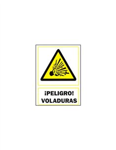 SEÑAL ADHESIVA 21X29 "PELIGRO VOLADURAS"