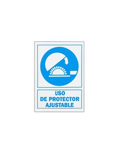 SEÑAL ADHESIVA 21X29 "USO DE PROTECTOR AJUSTABLE"