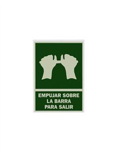 SEÑAL PVC 21X29 "EMPUJAR SOBRE LA BARRA PARA SALIR"