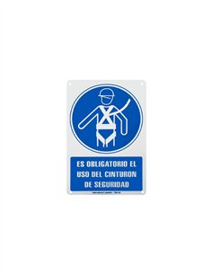 SEÑAL PVC 30X20 "OBLIGATORIO USO CINTURÓN SEGURIDAD"