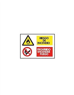 SEÑAL PVC 40X60 "RIESGO INCENDIO/PROHIBIDO FUEGO"