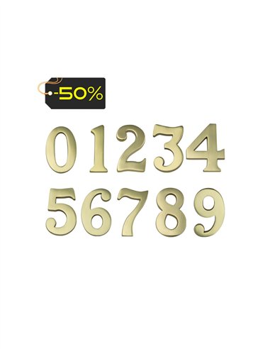 NUMEROS LATÓN PULIDO - 0-100MM