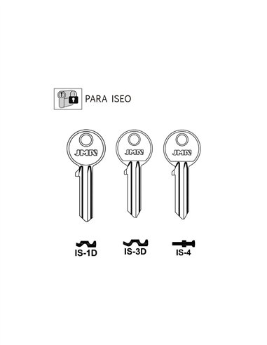 LLAVE EN BRUTO PARA ISEO - IS-3D (JMA) / IE6 (SILCA)