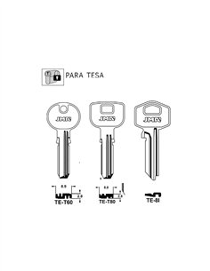LLAVE EN BRUTO PARA TESA - TE-8I (JMA) / TE2X (SILCA)