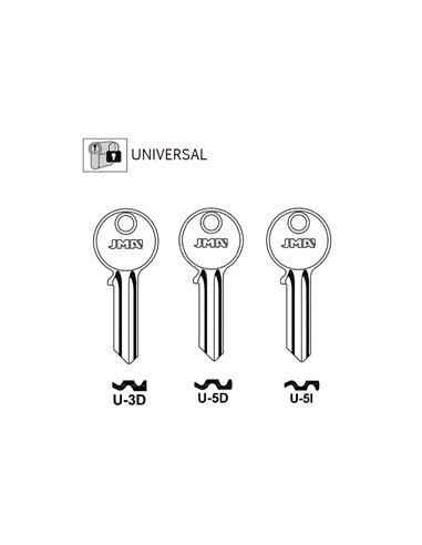 LLAVE EN BRUTO UNIVERSAL - U-3D (JMA)
