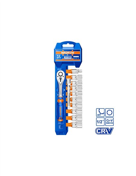 JUEGO 12PZS VASOS 1/2'' CON CARRACA  WADFOW