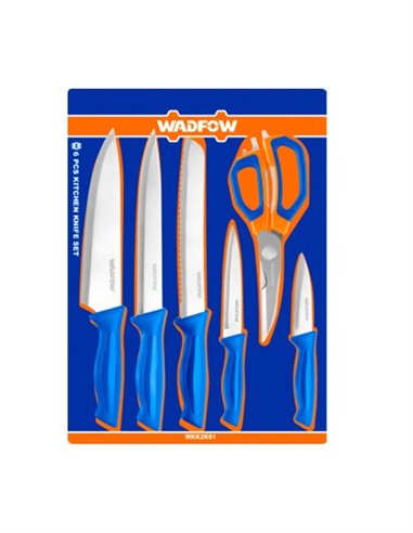 JUEGO 6 PZS TIJERAS Y CUCHILLOS DE COCINA WADFOW