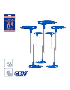 JUEGO 8PZS LLAVES ALLEN DE BOLA MANGO TIPO T