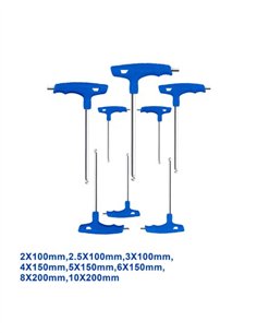 JUEGO 8PZS LLAVES ALLEN DE BOLA MANGO TIPO T 2