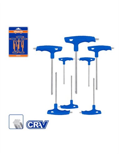 JUEGO 8PZS LLAVES TORX MANGO TIPO T WADFOW