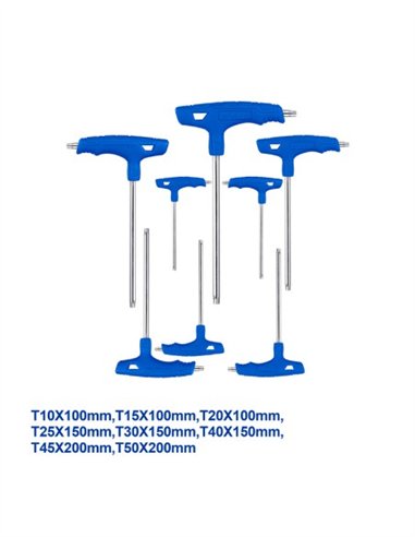 JUEGO 8PZS LLAVES TORX MANGO TIPO T WADFOW