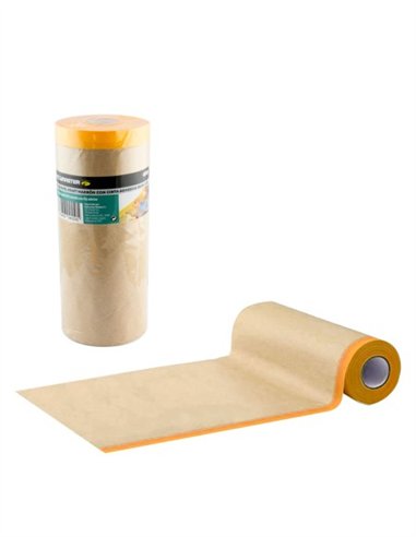 PAPEL KRAFT MARRON CON CINTA ADHESIVA - 35CM X 20M