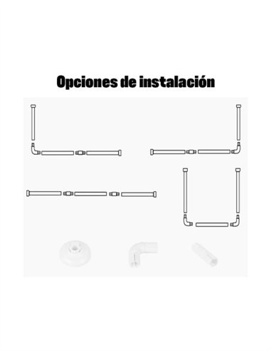 BARRA DE BAÑO CURVA 90º - 80 X 80CM