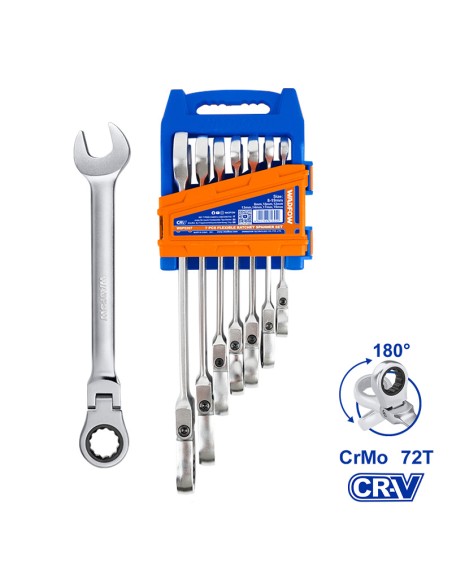 JUEGO LLAVES COMBINADAS CON CARRACA 8-19MM WADFOW
